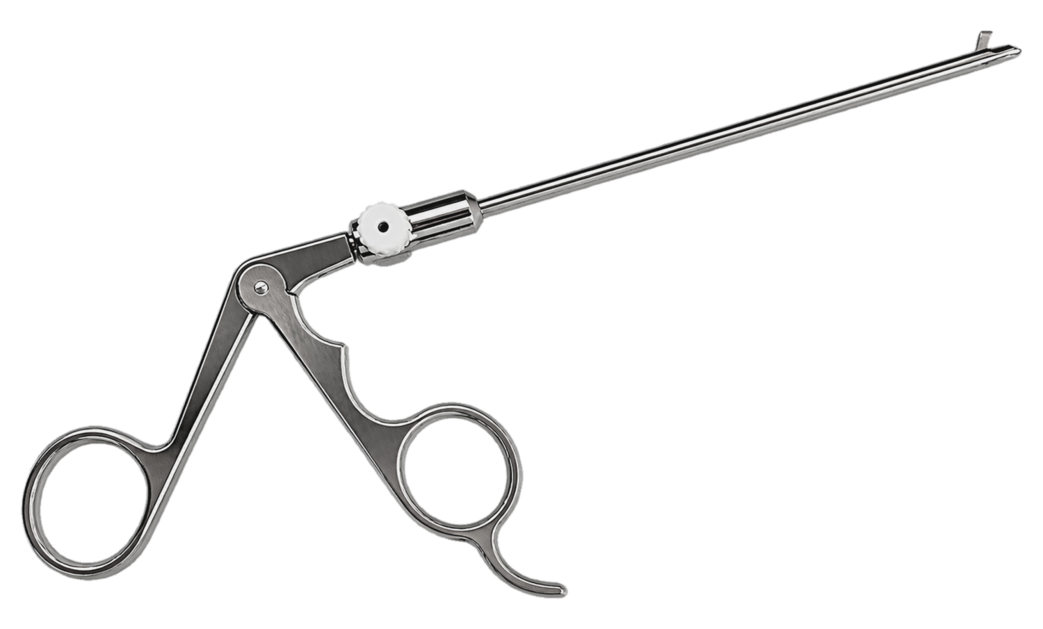 Laryngoskopie-Instrument im Ganzen: Ringgriffe, Rohrschaft und Maulteil